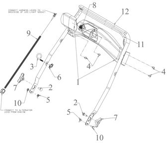 Handle Diagram and Parts List for 1X21-INCHLHP (31PM2T6C710)(2022) Cub Cadet Snow Blower